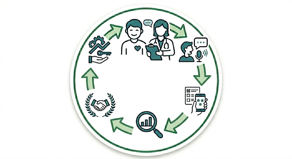 Le cycle de la démarche expérience patient : recueillir la parole, analyser, agir, valoriser