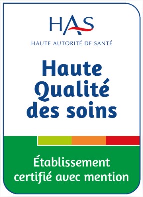 Label HAS : Haute Qualité des soins, établissement certifié avec mention